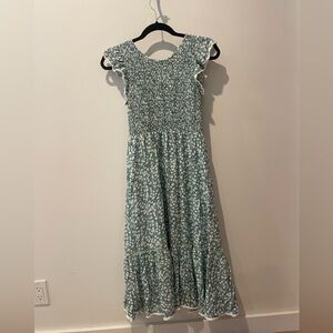 Blue and white midi sundress